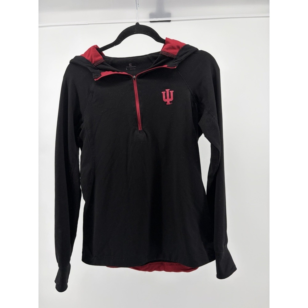 Colosseum Indiana Hoosiers 1/4 Zip Pullover, Long Sleeve Hoody,‎ Size Large S011